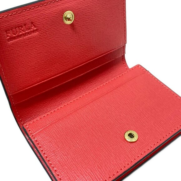 Auth FURLA - Red Leather Business Card Holder - Picture 4 of 6
